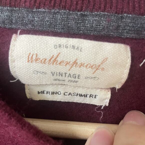 Vintage Weatherproof Merino Cashmere Sweater Size Small Men’s Pullover - Picture 2 of 7